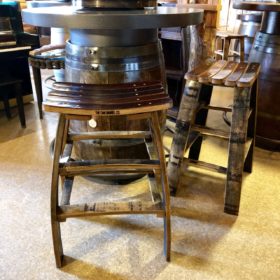 Slim Rich Dresses up our Wine Barrel Bistro Table
